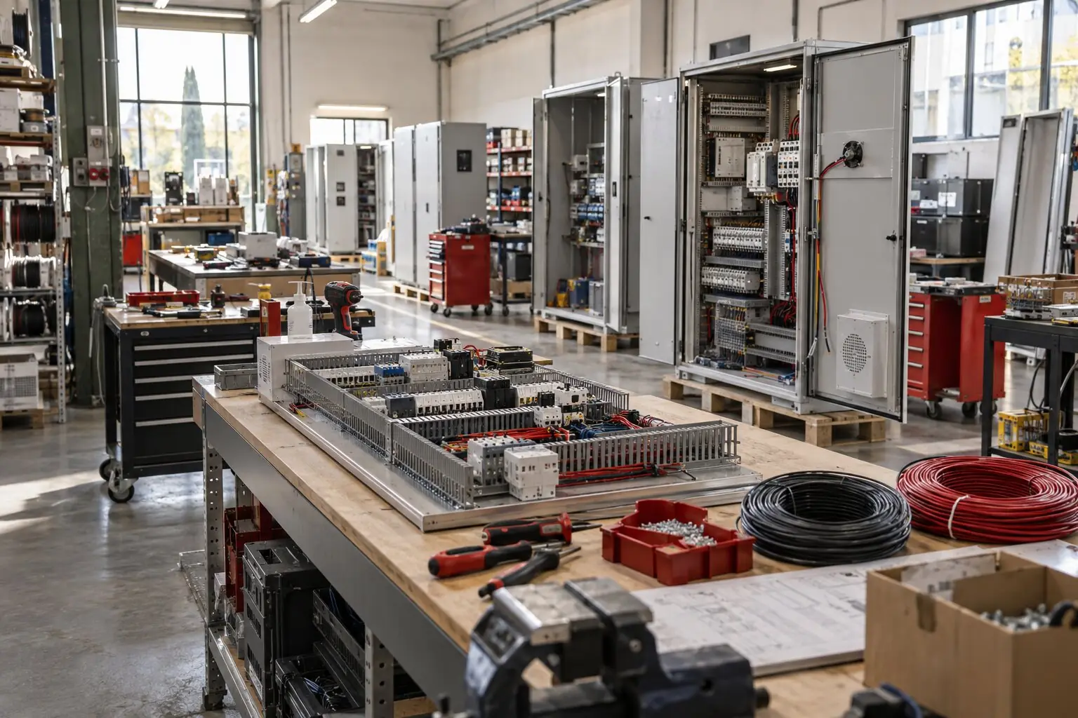 Immagine di un reparto con quadri elettrici